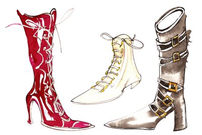 Bottes assorties - illustration - Neale Osborne